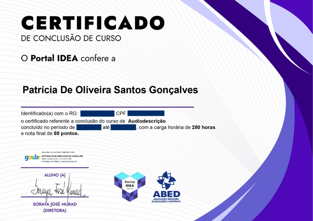 Curso de audiodescrição
